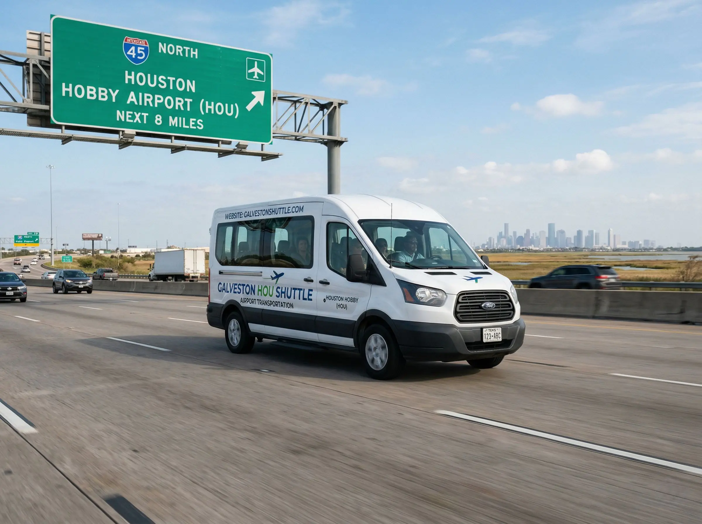 Galveston to Houston Hobby Airport (HOU) Shuttle