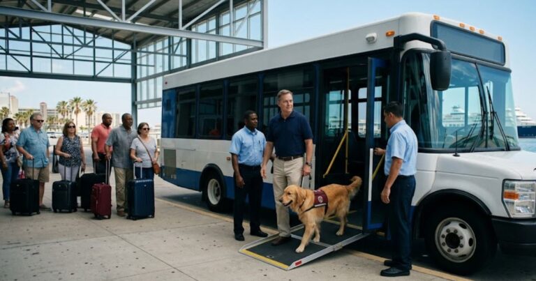 Traveling with Service Dogs on Galveston Shuttle ADA Rules & What to Expect